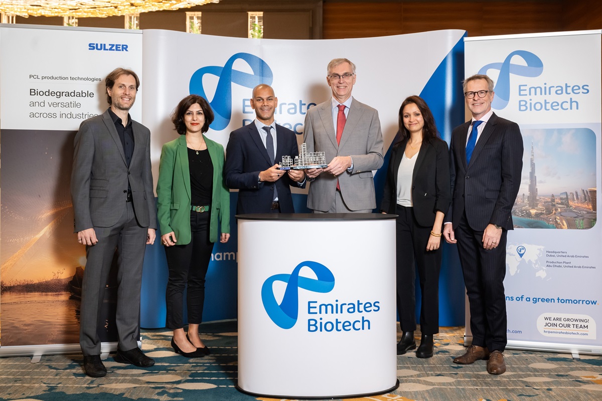 Sulzer sales and Emirates Biotech representatives