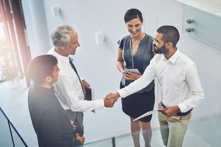 people employees handshake