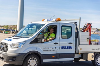 Man in Sulzer service van