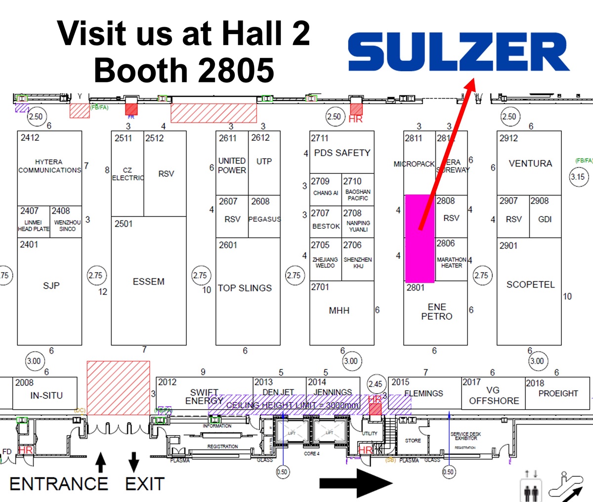 Sulzer at OGA 2024 floor plan