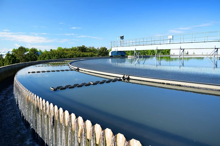 Modern urban wastewater treatment plant