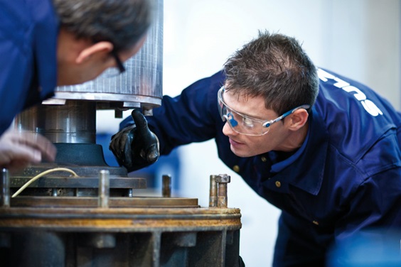 Sulzer technicians servicing a pump