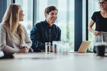 people team in the office at a meeting